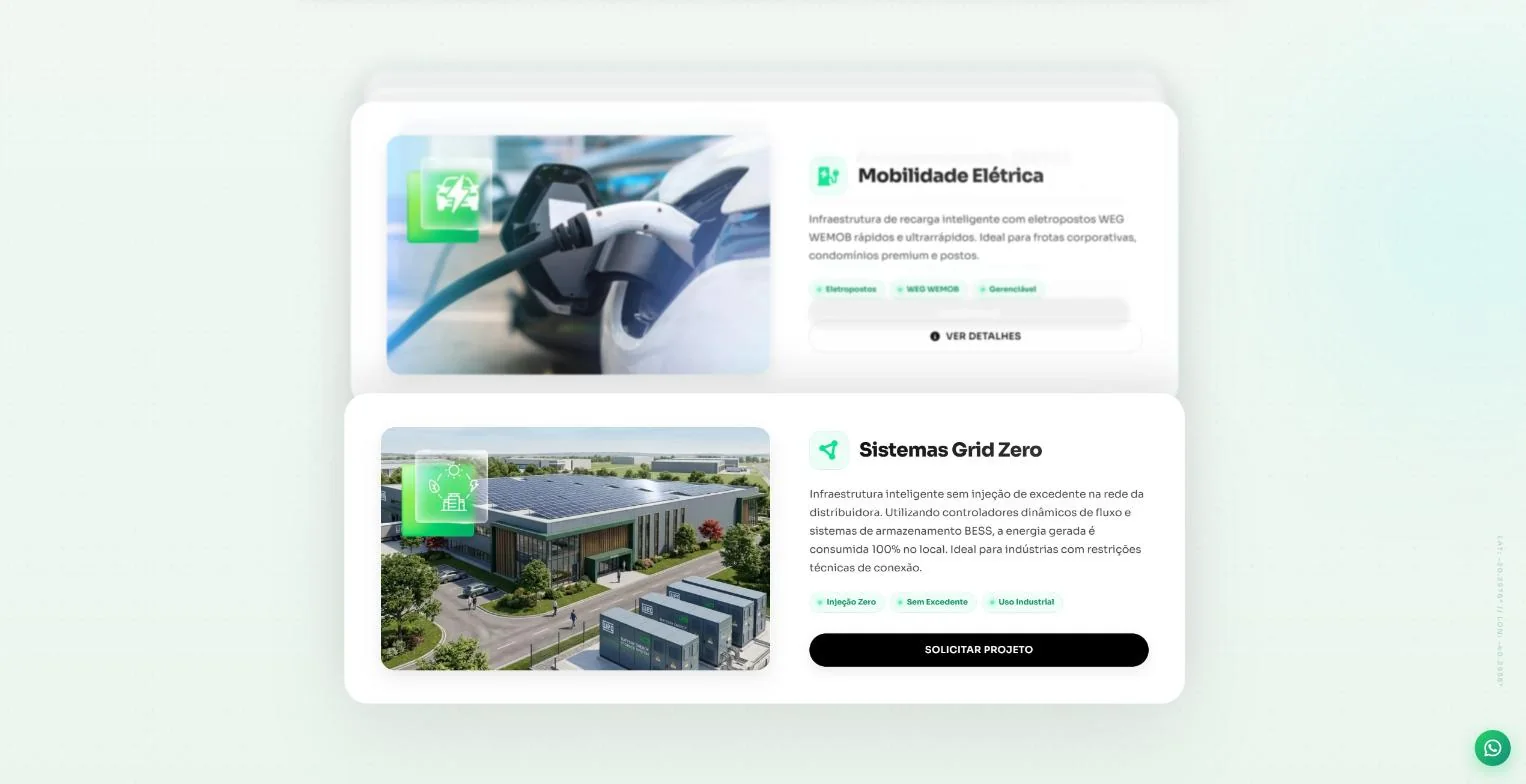 Cards das soluções do ecossistema