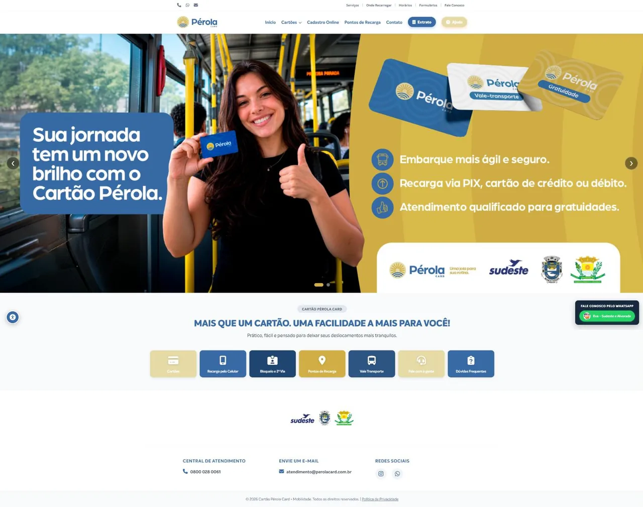 Página inicial completa do site