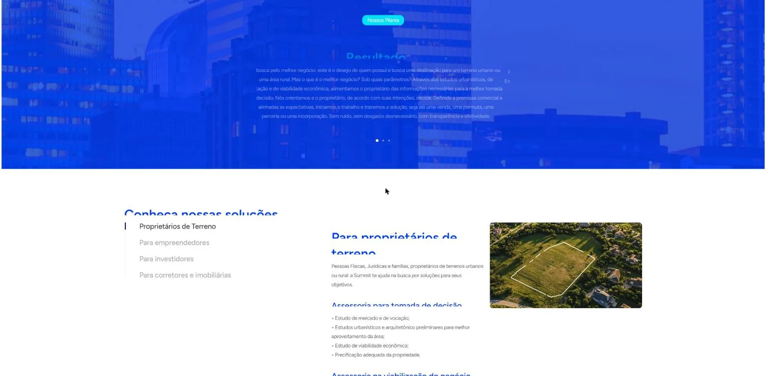 Soluções organizadas por tipo de cliente